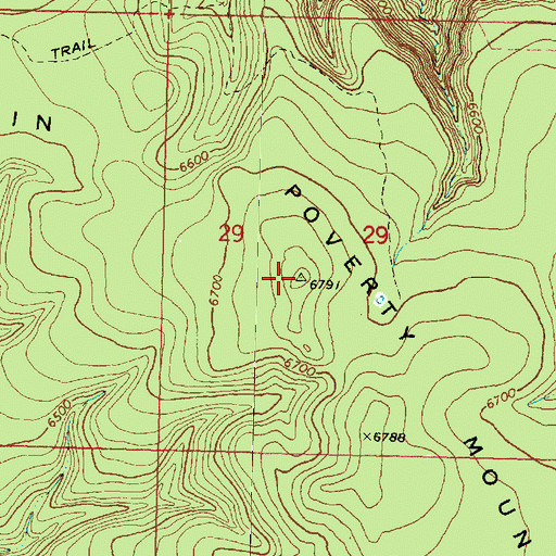 Topographic Map of Poverty Mountain, AZ