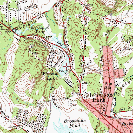 Topographic Map of Winona Lake, NY
