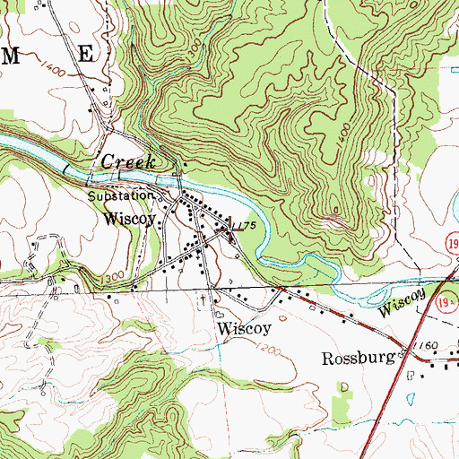 Topographic Map of Wiscoy, NY