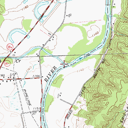 Topographic Map of Wiscoy Creek, NY