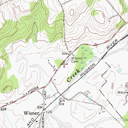 Topographic Map of Wisner Cemetery, NY