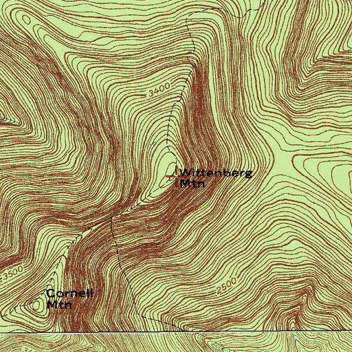Topographic Map of Wittenberg Mountain, NY