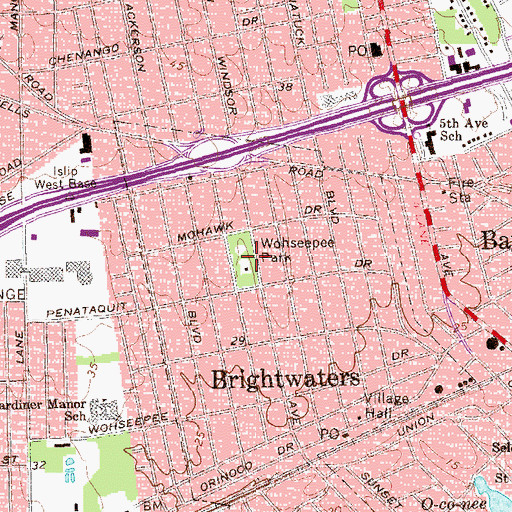 Topographic Map of Wohseepee Park, NY