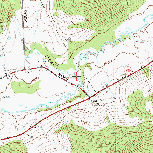 Topographic Map of Wolf Creek, NY