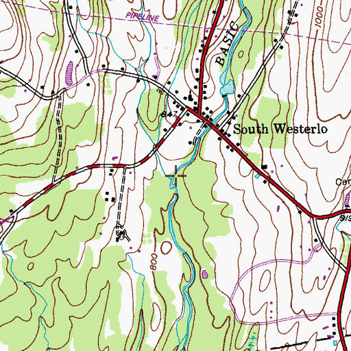 Topographic Map of Wolf Fly Creek, NY