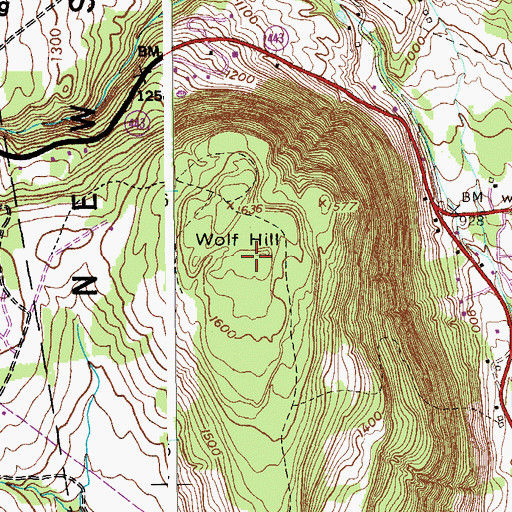 Topographic Map of Wolf Hill, NY