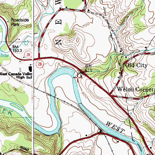 Topographic Map of City Brook, NY