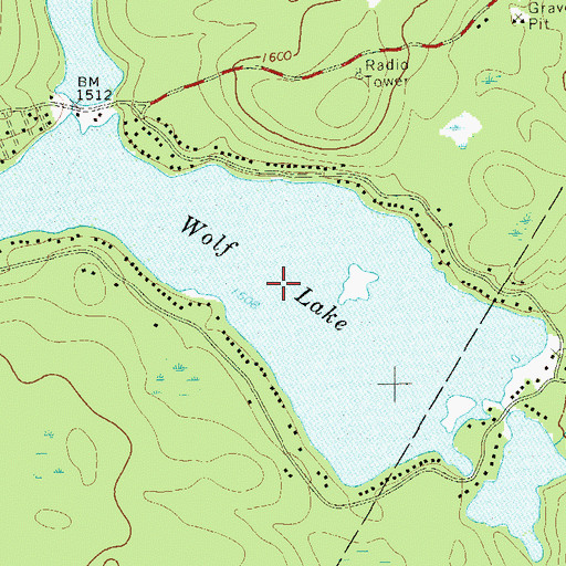 Topographic Map of Wolf Lake, NY