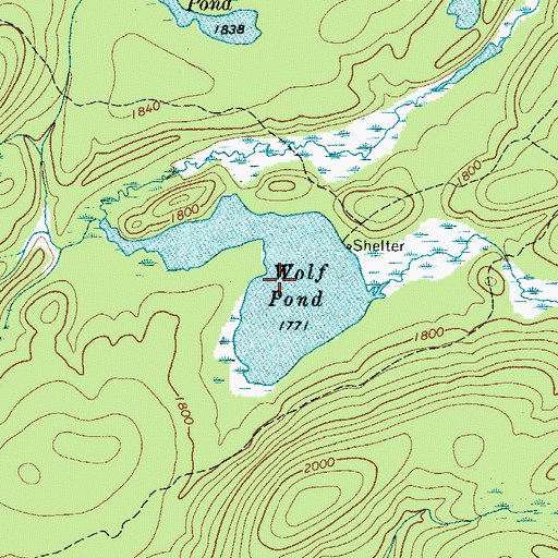 Topographic Map of Wolf Pond, NY
