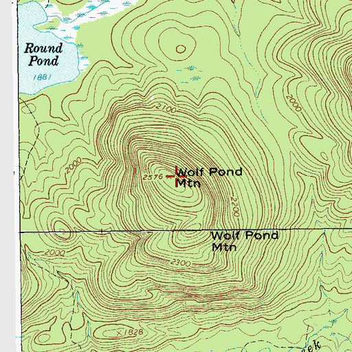 Topographic Map of Wolf Pond Mountain, NY