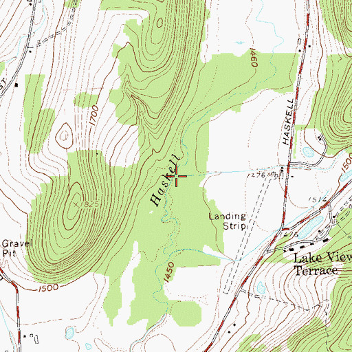 Topographic Map of Wolf Run, NY