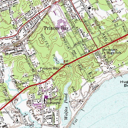 Topographic Map of Wolfes Pond Park, NY