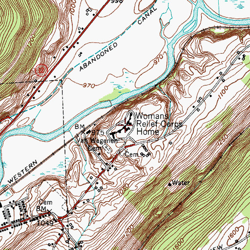 Topographic Map of Womans Relief Corps Home, NY