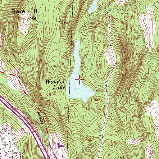 Topographic Map of Wonder Lake, NY