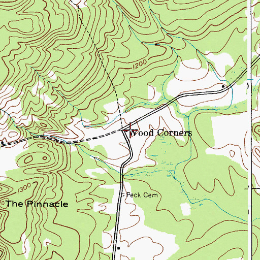 Topographic Map of Wood Corners, NY