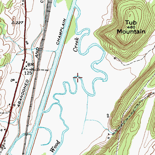 Topographic Map of Wood Creek, NY