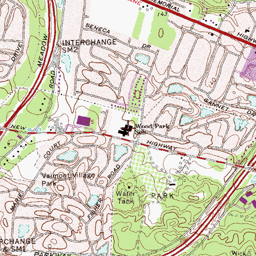 Topographic Map of Wood Park Primary School, NY