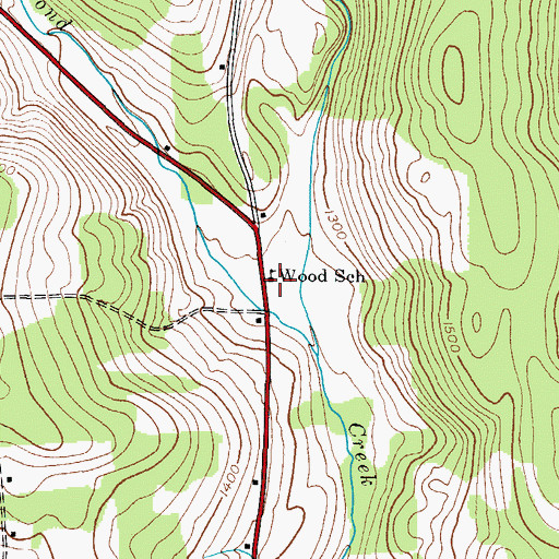 Topographic Map of Wood School, NY