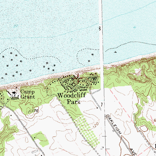 Topographic Map of Woodcliff Park, NY