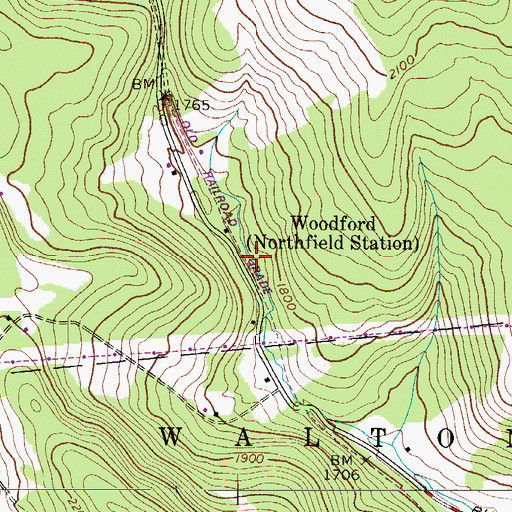 Topographic Map of Woodford, NY