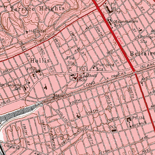 Topographic Map of Woodhull School, NY