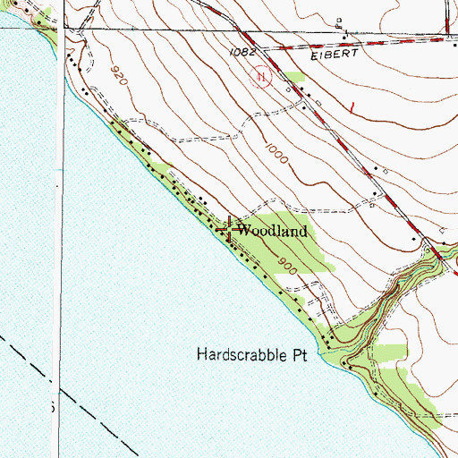 Topographic Map of Woodland, NY