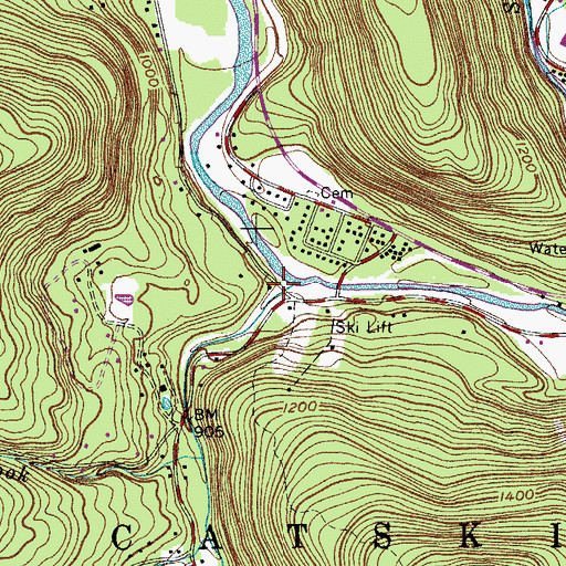 Topographic Map of Woodland Valley, NY