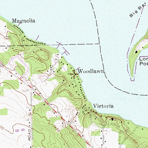 Topographic Map of Woodlawn, NY