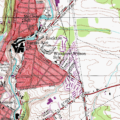 Topographic Map of Woodrow Wilson School, NY
