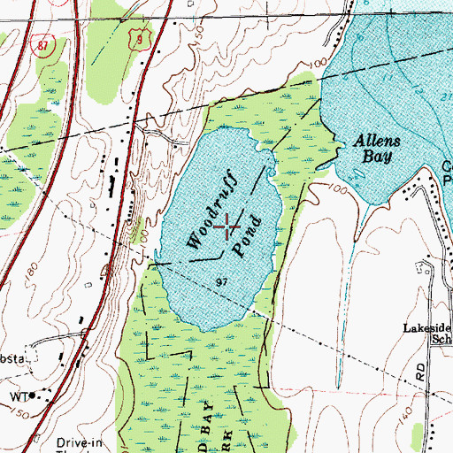 Topographic Map of Woodruff Pond, NY