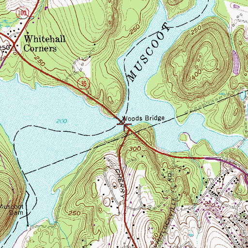 Topographic Map of Woods Bridge, NY