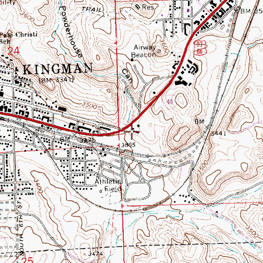 Topographic Map of Powderhouse Canyon, AZ