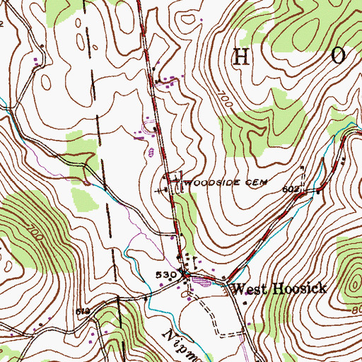 Topographic Map of West Hoosick Rural Cemetery, NY