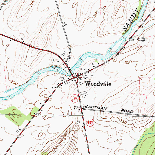 Topographic Map of Woodville, NY