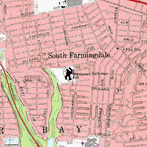 Topographic Map of Woodward Parkway School, NY