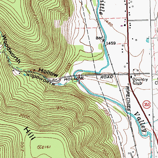 Topographic Map of Woodworth Hollow, NY