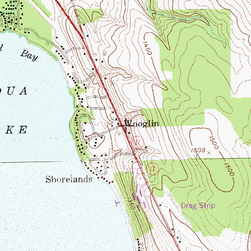 Topographic Map of Wooglin, NY