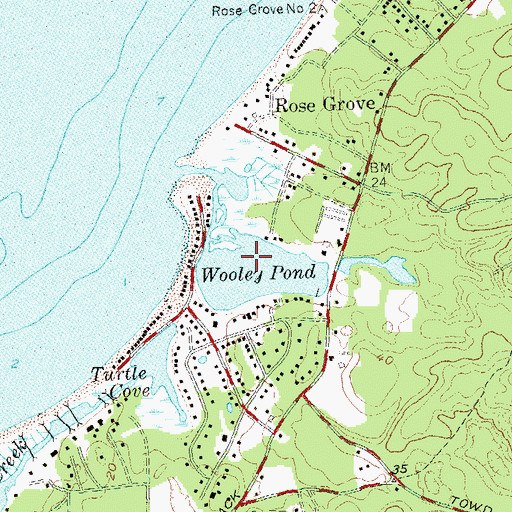 Topographic Map of Wooley Pond, NY