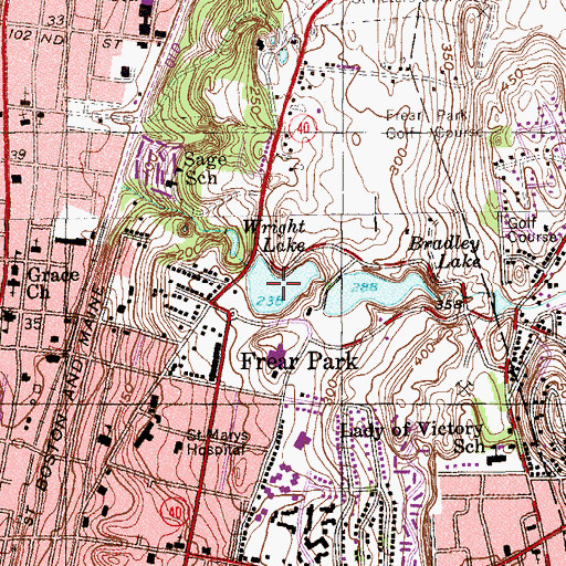 Topographic Map of Wright Lake, NY