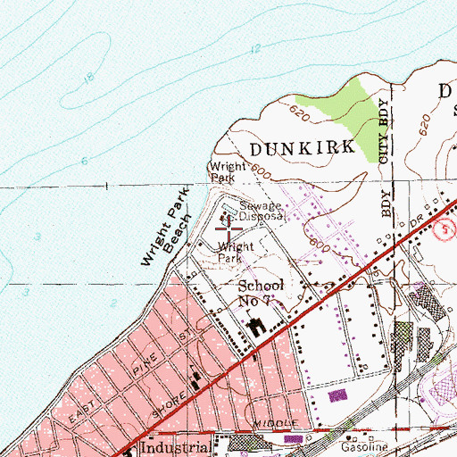 Topographic Map of Wright Park, NY