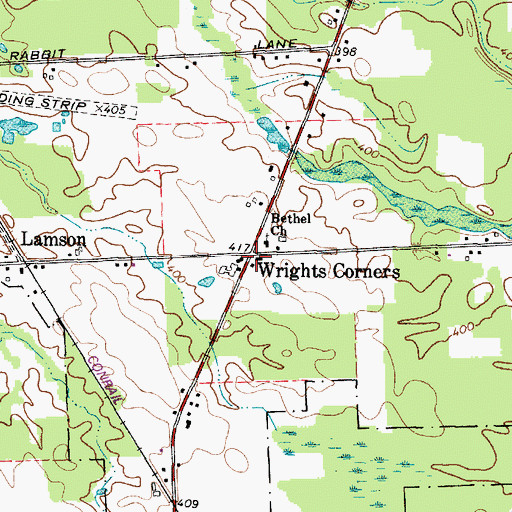 Topographic Map of Wrights Corners, NY