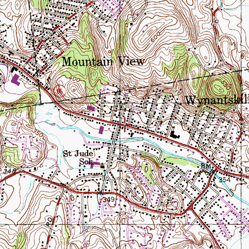 Topographic Map of Wynantskill, NY