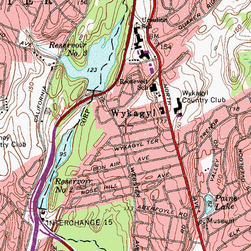 Topographic Map of Wykagyl, NY