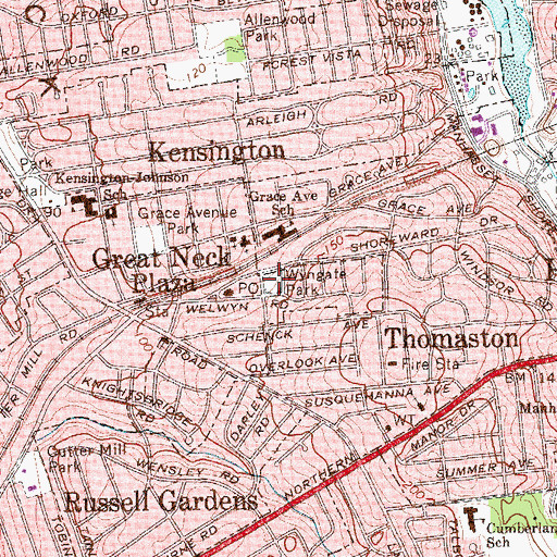 Topographic Map of Wyngate Park, NY