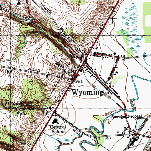 Topographic Map of Wyoming, NY