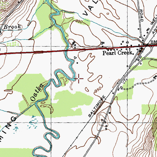 Topographic Map of Wyoming Valley, NY