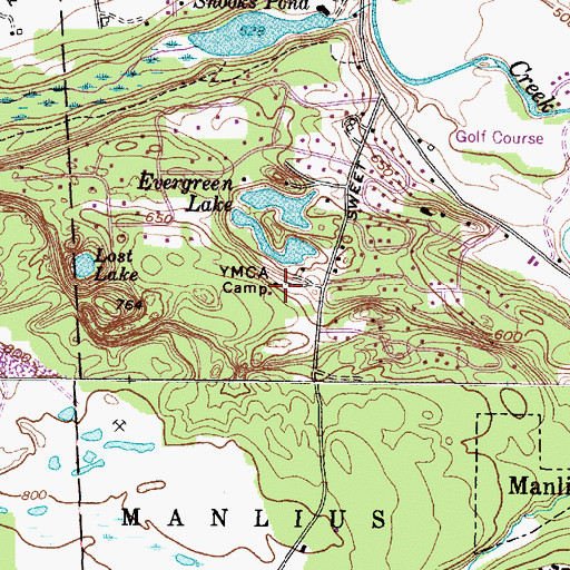Topographic Map of YMCA Camp, NY