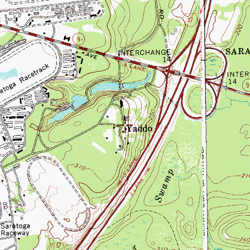 Topographic Map of Yaddo, NY