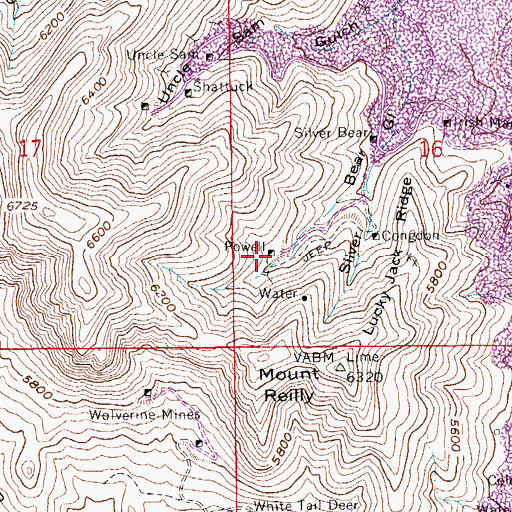 Topographic Map of Powell, AZ