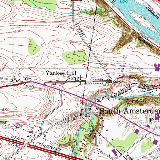 Topographic Map of Yankee Hill School, NY